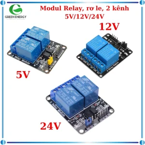 Module Relay 2 Kênh 5V/12V/24V Có Opto Cách Ly Kích Mức Thấp